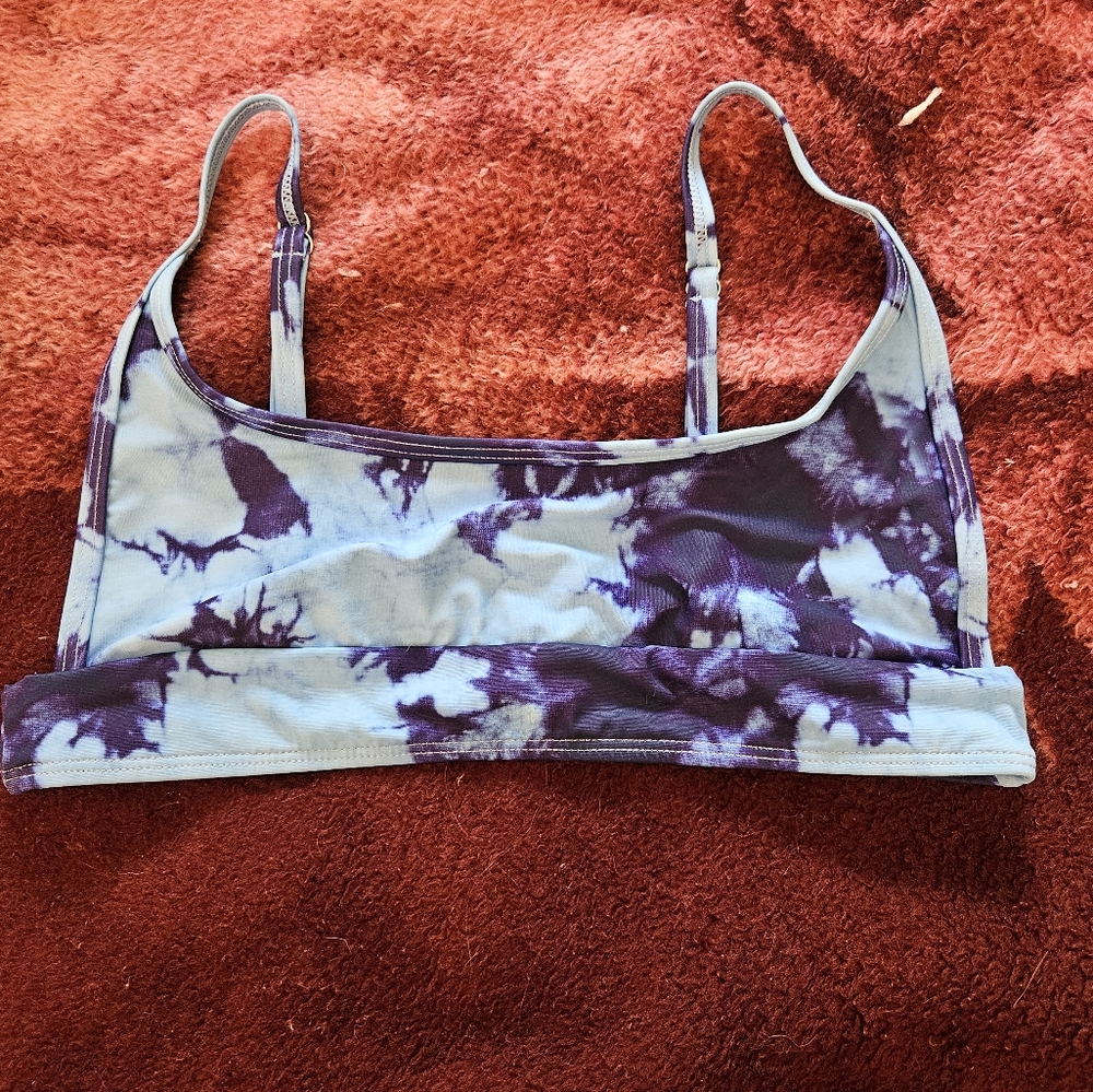 Tie Dye Women's Blue Bikini Top Size Small